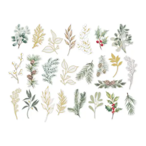 Rosie's Studio Sleigh Bells Ring – Clear Foliage Stickers tarrat