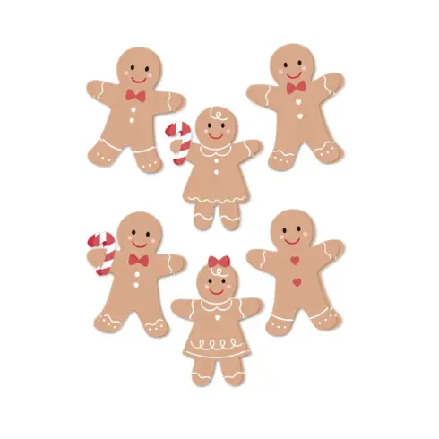 Rosies Studio Sleigh Bells Ring – Dimensional Acetate Stickers Gingerbread 3D tarrat 6kpl