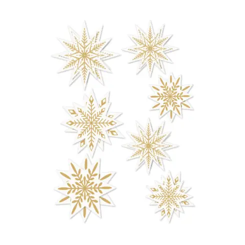 Rosies Studio Sleigh Bells Ring – Dimensional Acetate Stickers Stars 3D tarrat 7kpl