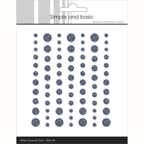 Simple and Basic Glitter Enamel Dots Navy 3D-tarra