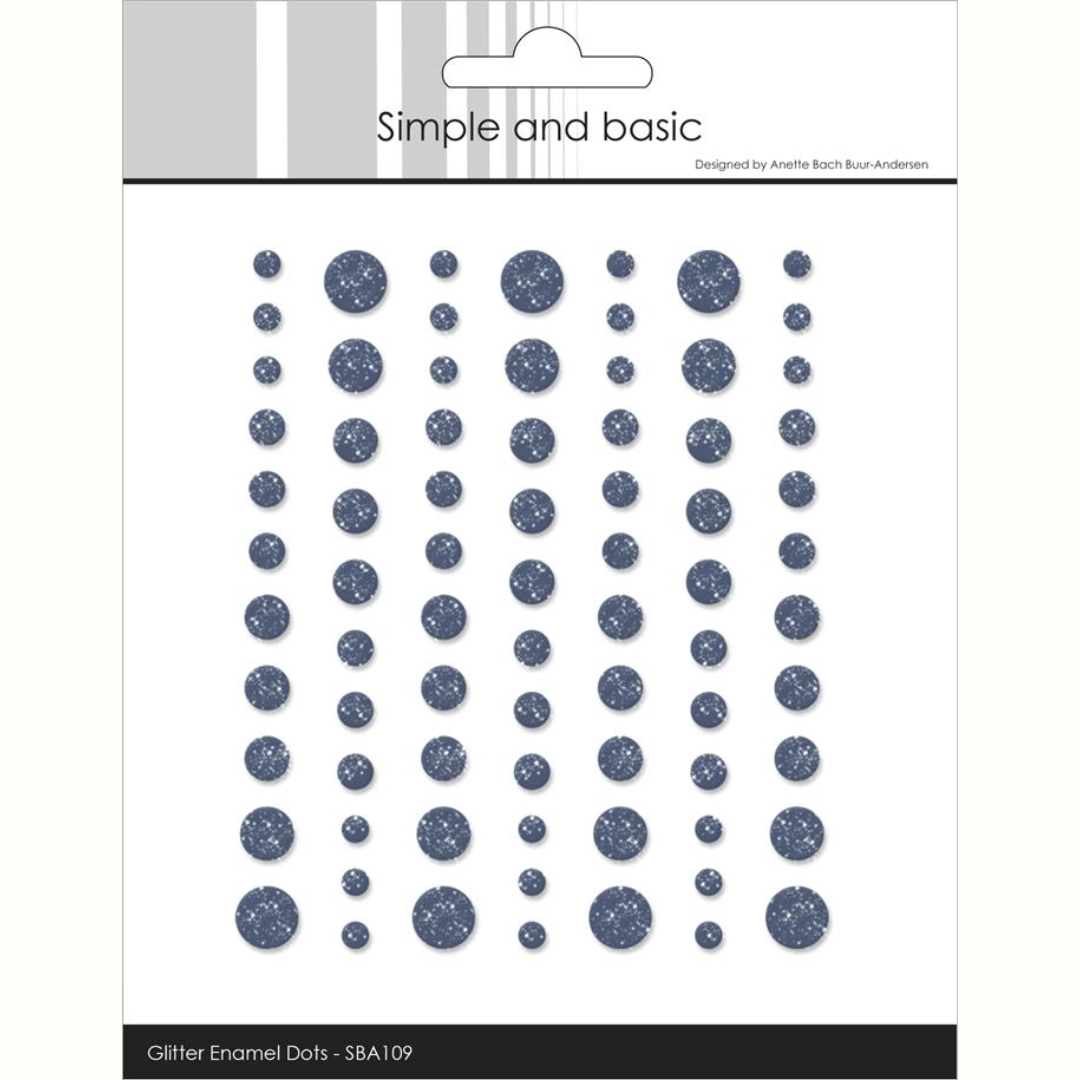 Simple and Basic Glitter Enamel Dots Navy 3D-tarra