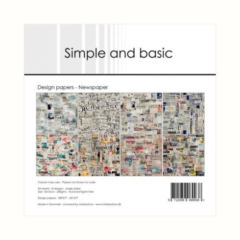 Simple and Basic Newspaper paperilajitelma 15 x 15 cm