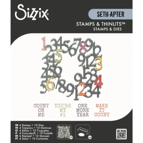 Sizzix Seth Apter Stamps Thinlits leimasin ja stanssi RECOUNT