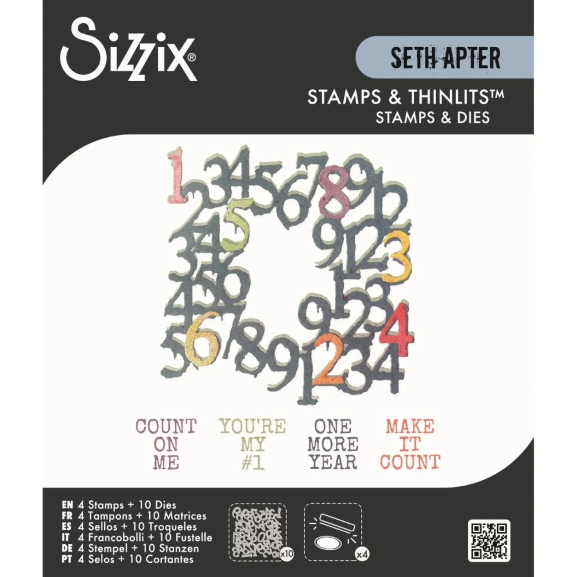 Sizzix Seth Apter Stamps Thinlits leimasin ja stanssi RECOUNT