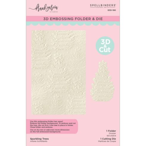 _Spellbinders 3D & Cut kohokuviointikansio ja stanssi Christmas Blush SPARKLING TREES