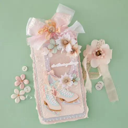 Spellbinders 3D Cut kohokuviointikansio ja stanssi – Christmas Blush SPARKLING TREES2