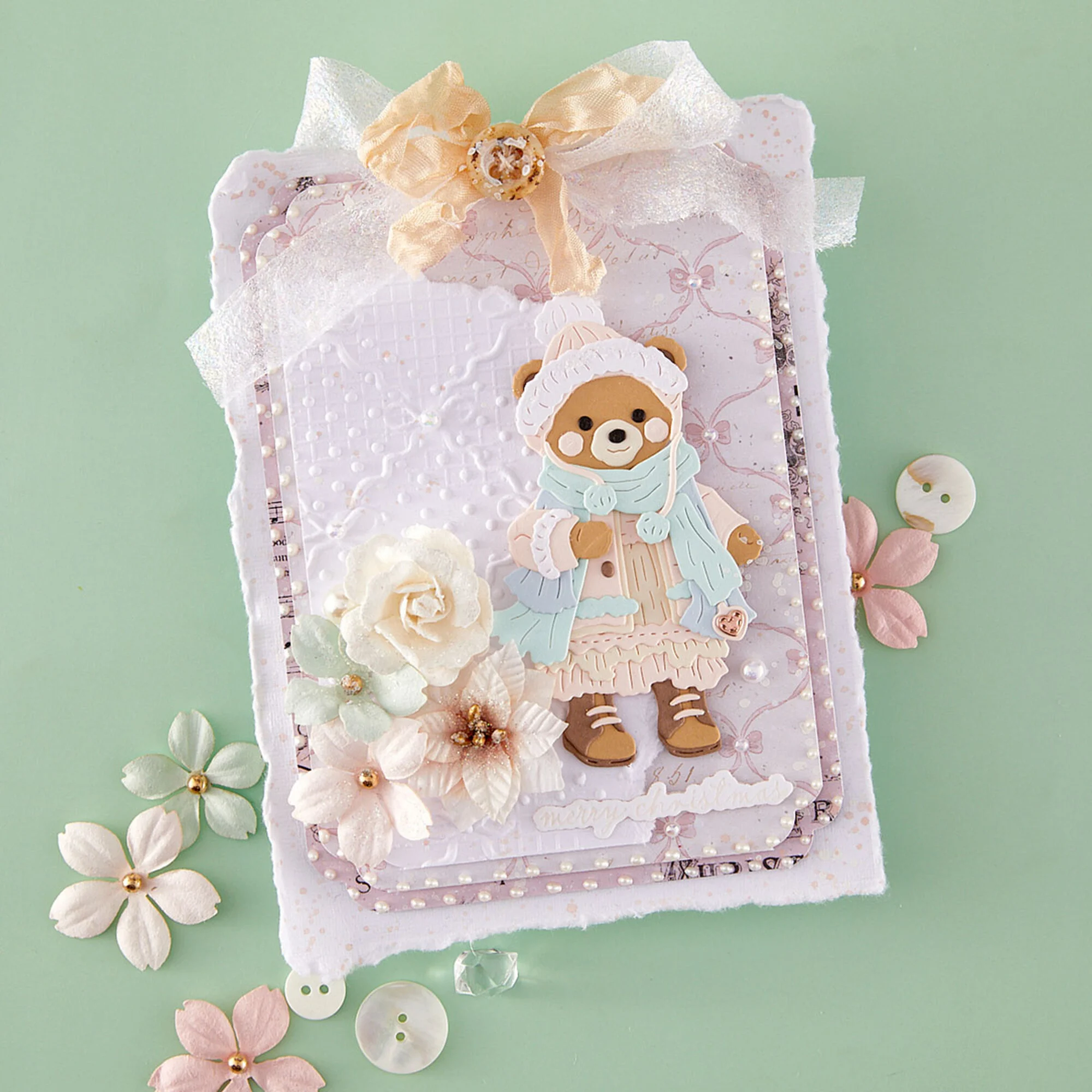 Spellbinders stanssi – Christmas Blush BUNDLED UP WINTER BEAR - Image 2