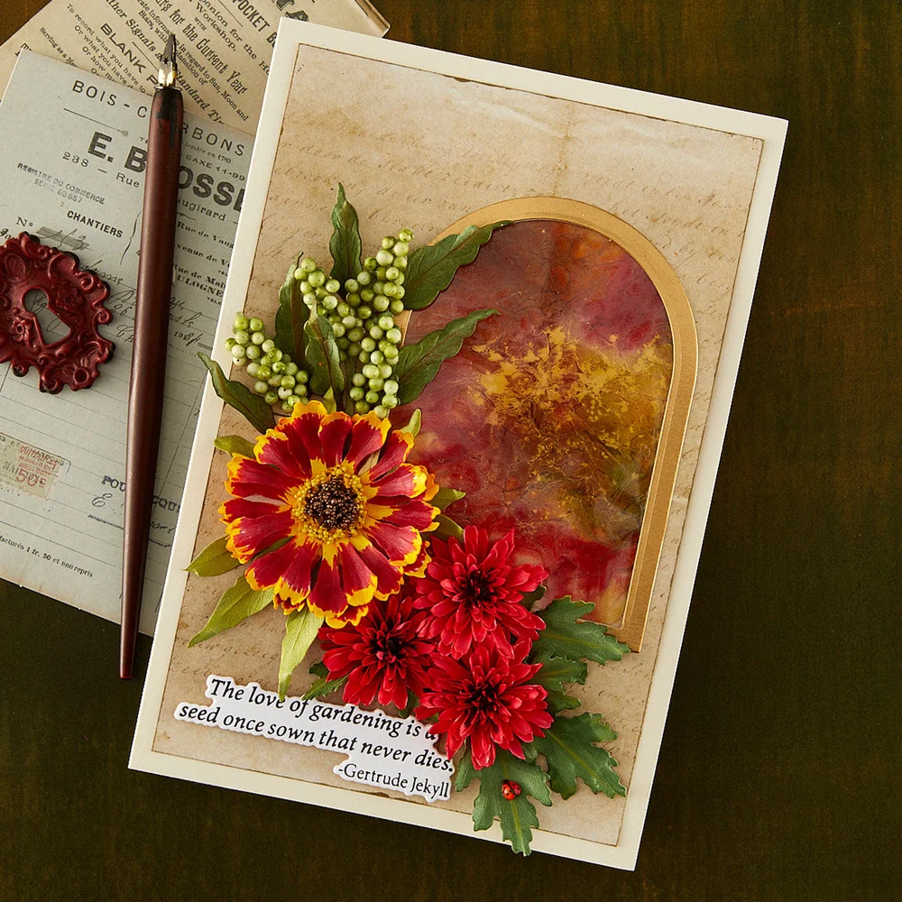 Spellbinders stanssi – The Cottage Garden HELENIUM AND LADYBUGS - Image 2