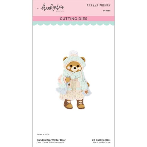 Spellbinders stanssi Christmas Blush BUNDLED UP WINTER BEAR
