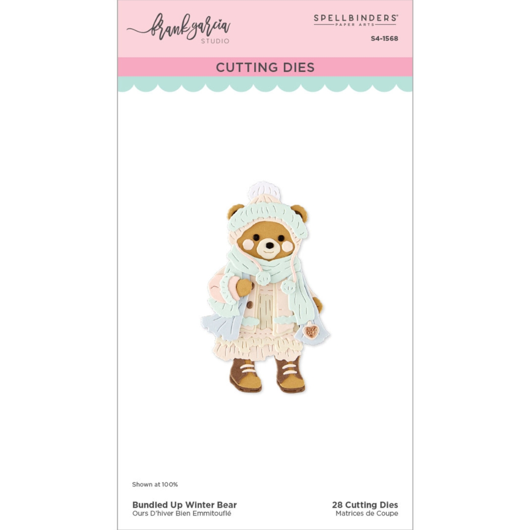 Spellbinders stanssi Christmas Blush BUNDLED UP WINTER BEAR