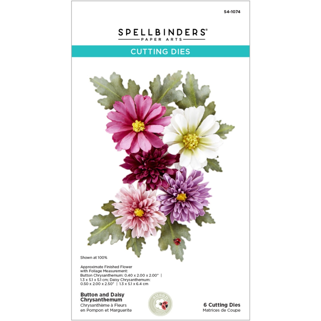 Spellbinders stanssi The Cottage Garden BUTTON AND DAISY CHRYSANTHEMUM