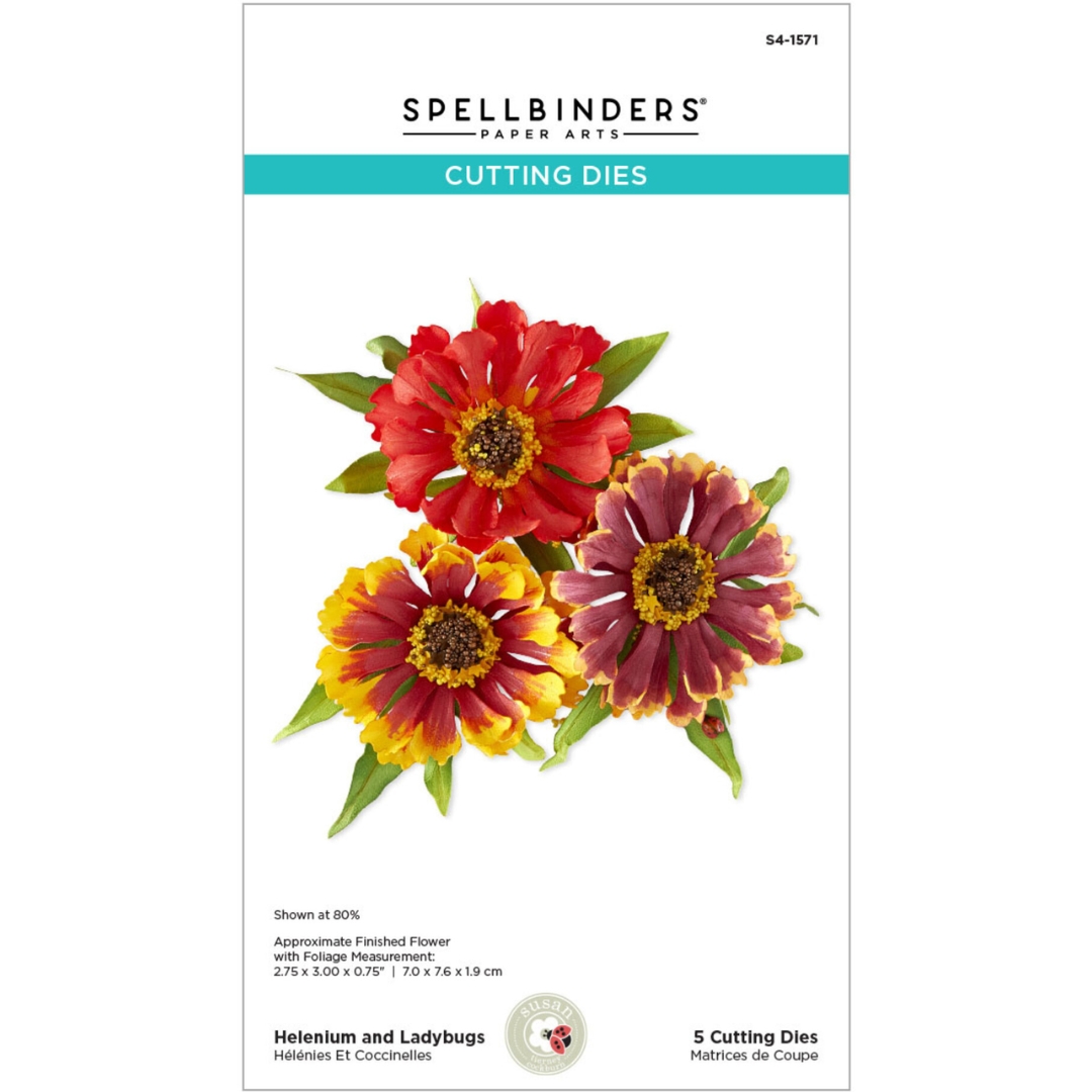 Spellbinders stanssi The Cottage Garden HELENIUM AND LADYBUGS