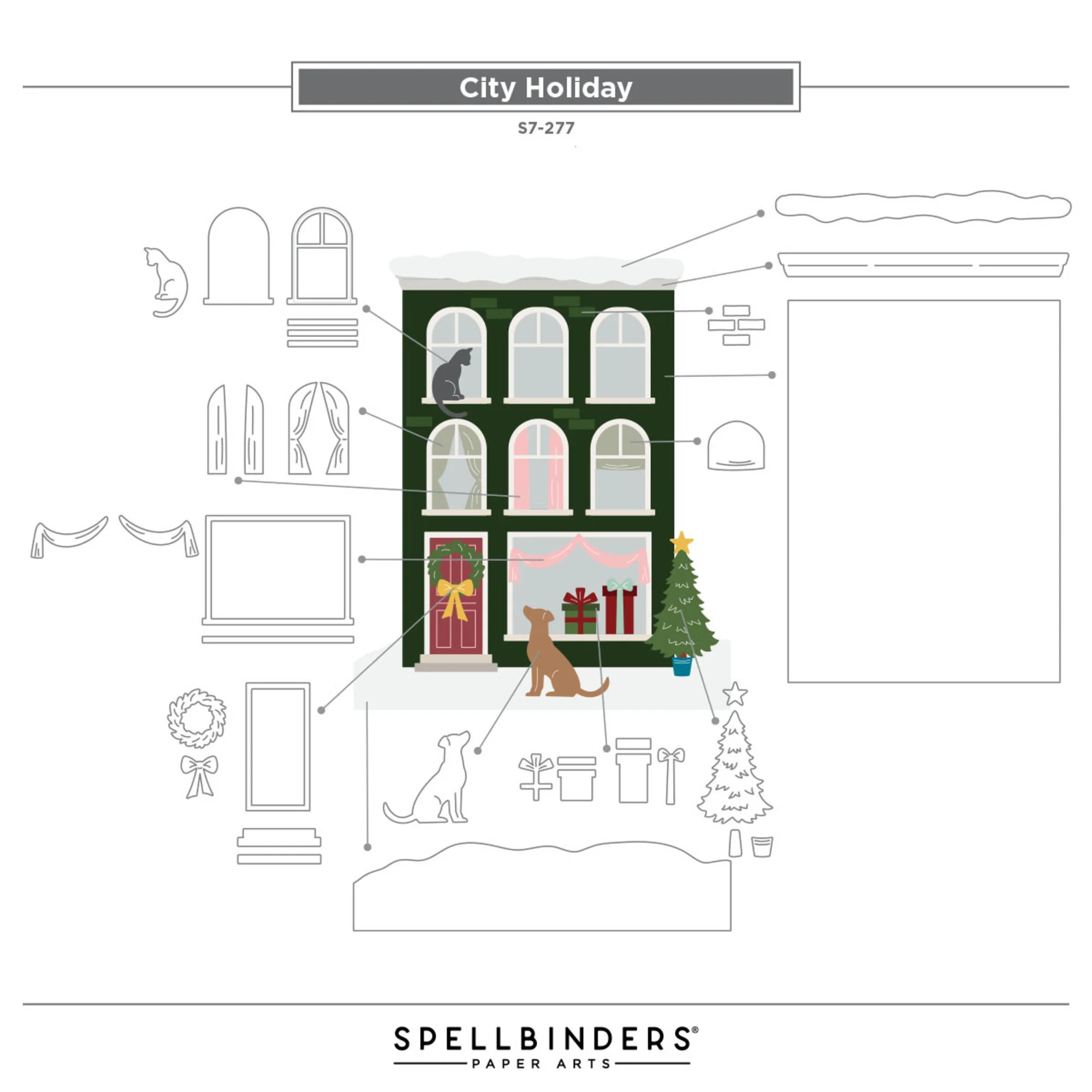Spellbinders stanssi – Christmas City Holiday CITY HOLIDAY - Image 6