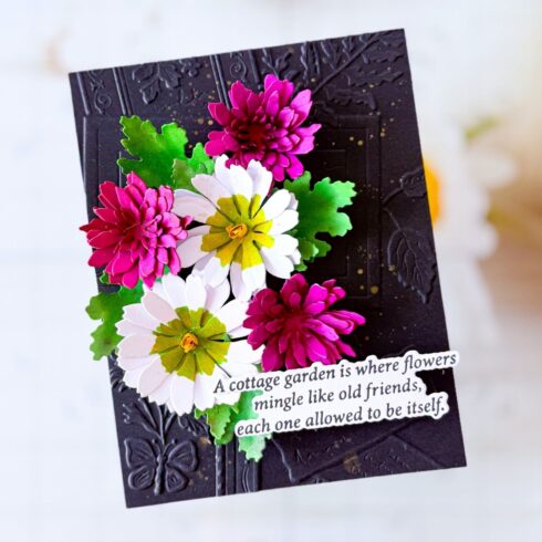 Spellbinders stanssi – The Cottage Garden BUTTON AND DAISY CHRYSANTHEMUM 1