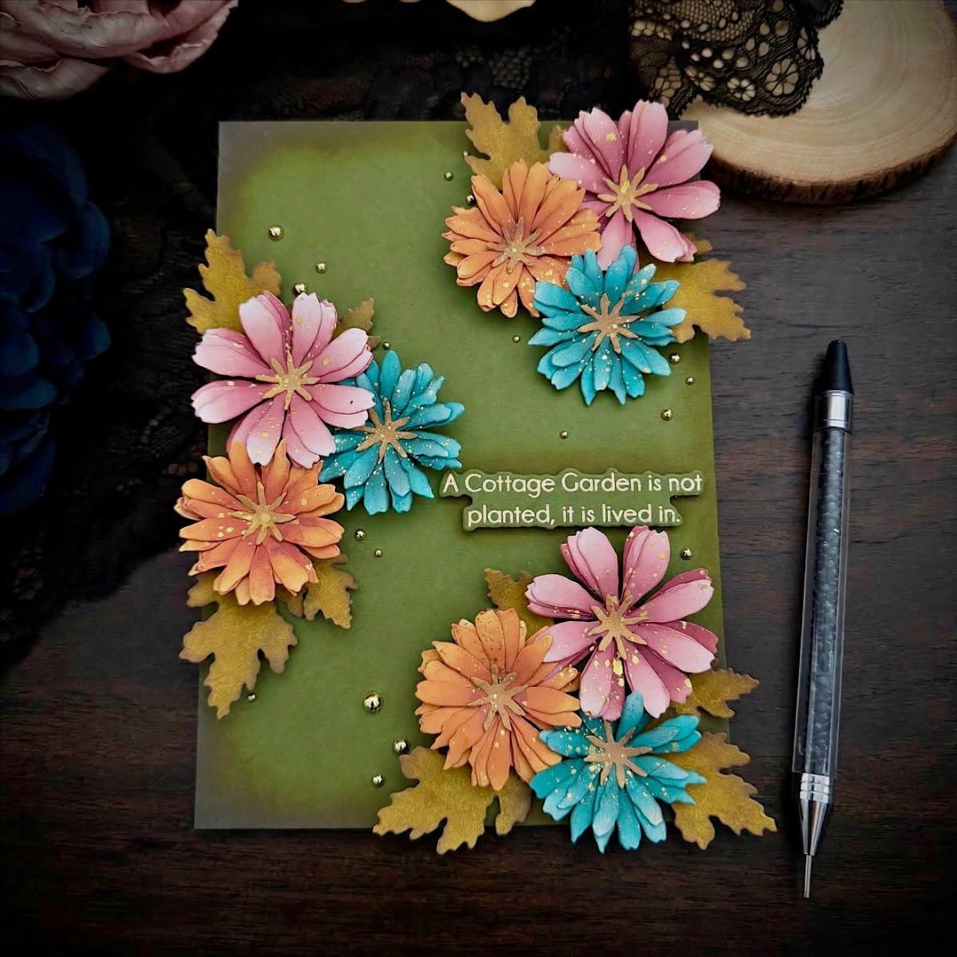 Spellbinders stanssi – The Cottage Garden BUTTON AND DAISY CHRYSANTHEMUM - Image 4