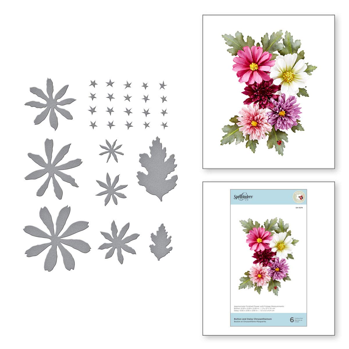 Spellbinders stanssi – The Cottage Garden BUTTON AND DAISY CHRYSANTHEMUM - Image 7