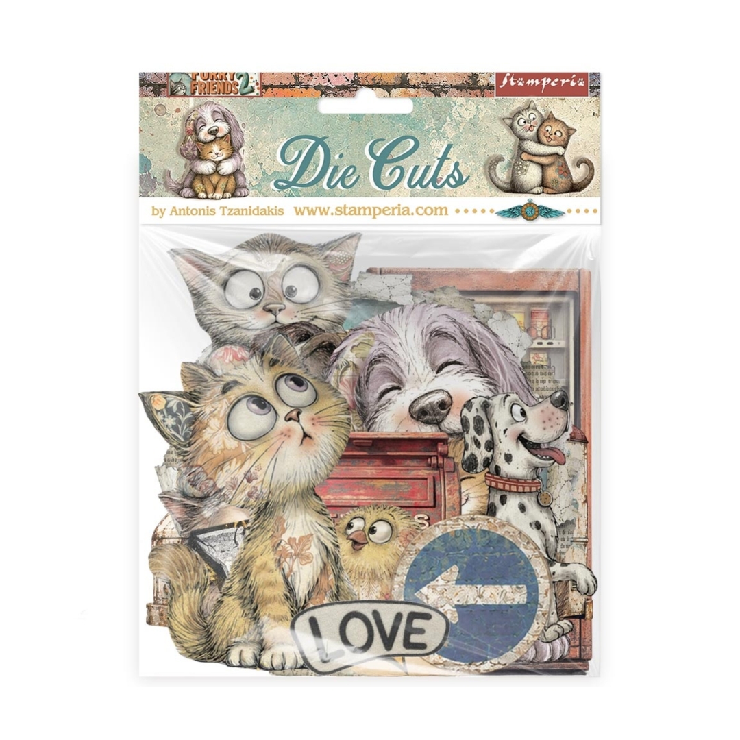Stamperia Die Cuts Furry Friends 2 isot kartonkikuvat (38 kpl) (1)