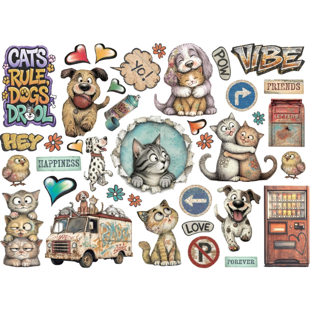 Stamperia Die Cuts Furry Friends 2 isot kartonkikuvat (38 kpl) (1)