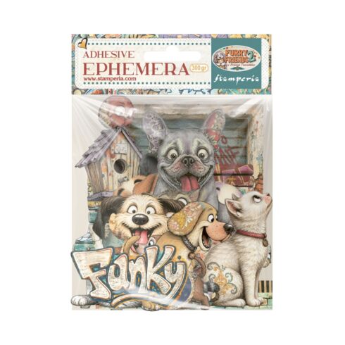 Stamperia Ephemera Furry Friends 2 leikekuvat liimataustalla (36 kpl)