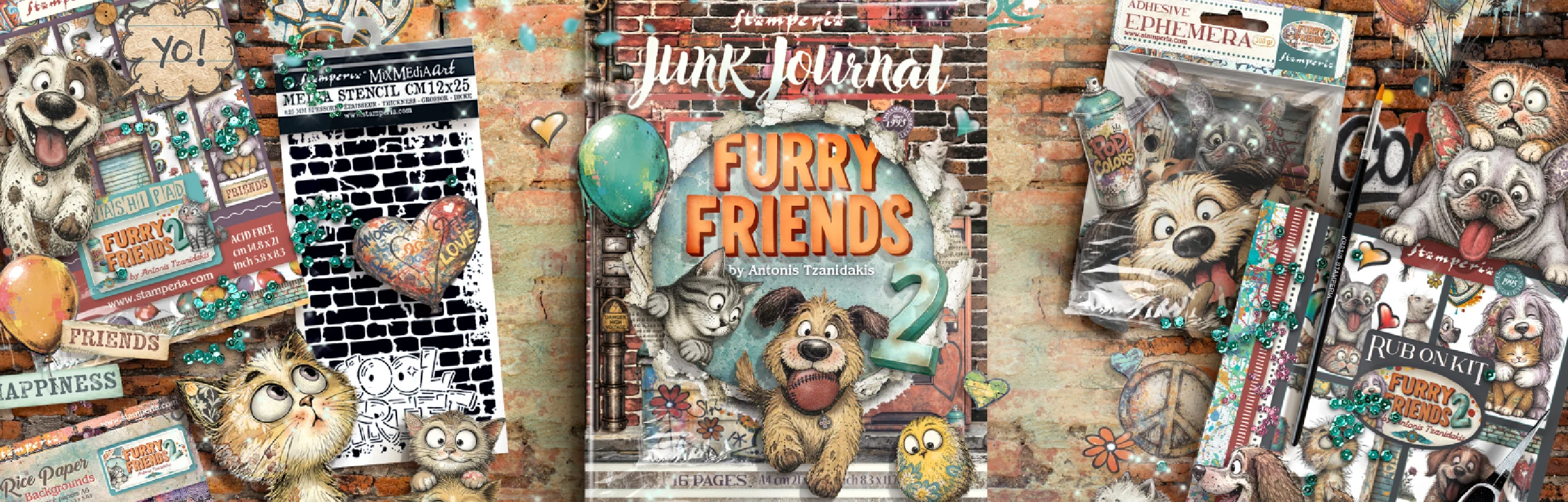 Stamperia Furry Friends 2 Banneri