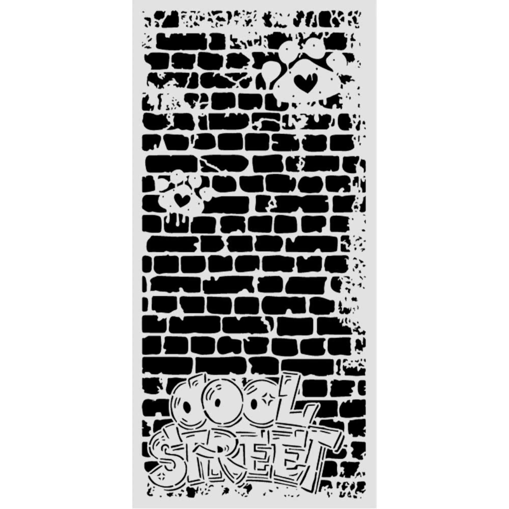 Stamperia Furry Friends 2 Cool Street Bricks sapluuna 12 x 25 cm