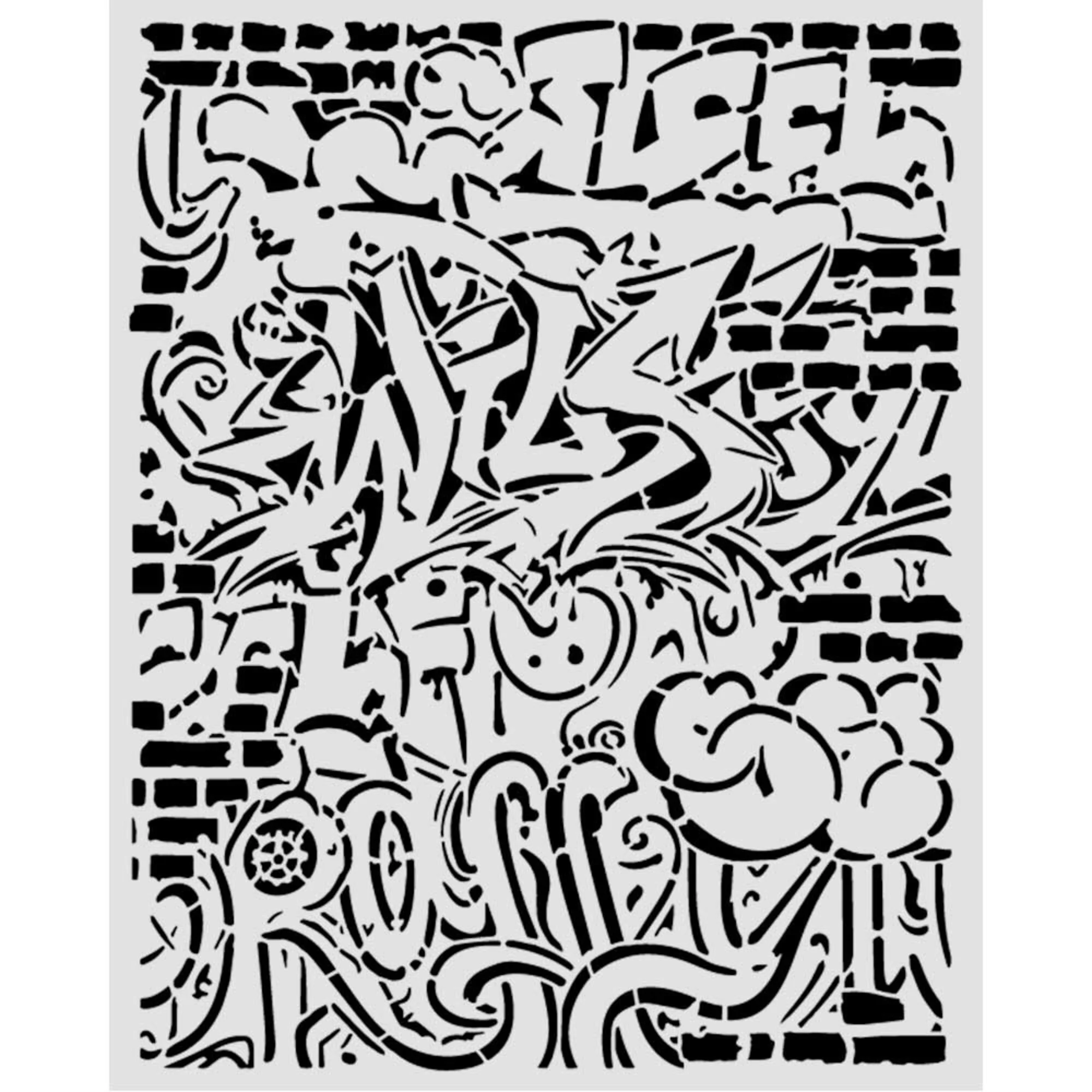 Stamperia Furry Friends 2 Graffiti sapluuna 20 x 25 cm