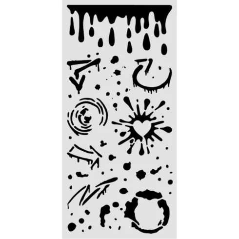 Stamperia Furry Friends 2 Ink Splatters sapluuna 12 x 25 cm