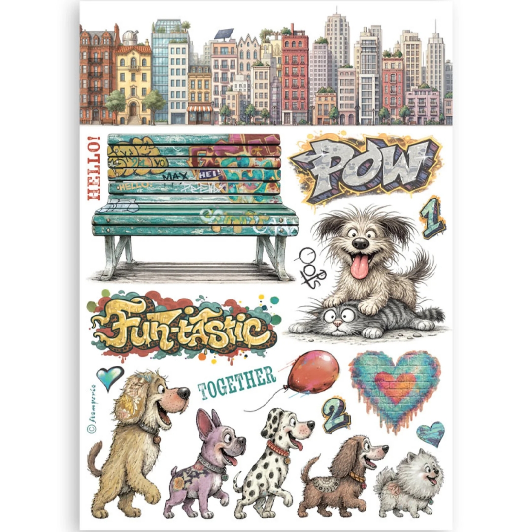 Stamperia – Furry Friends 2 Washi Pad (8 kpl) A5 - Bild 5