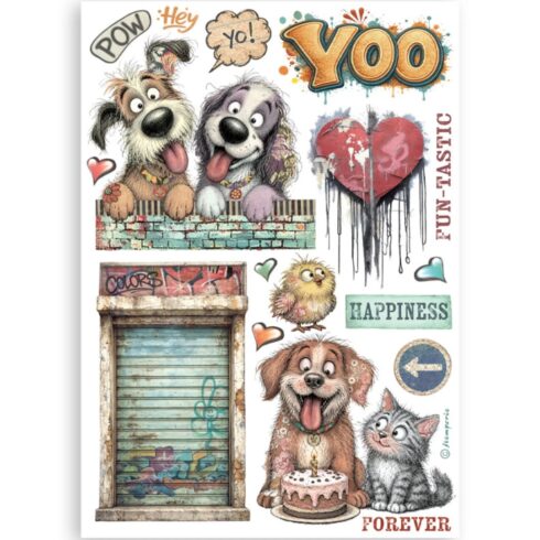 Stamperia Furry Friends 2 Washi Pad 8 kpl A5 6