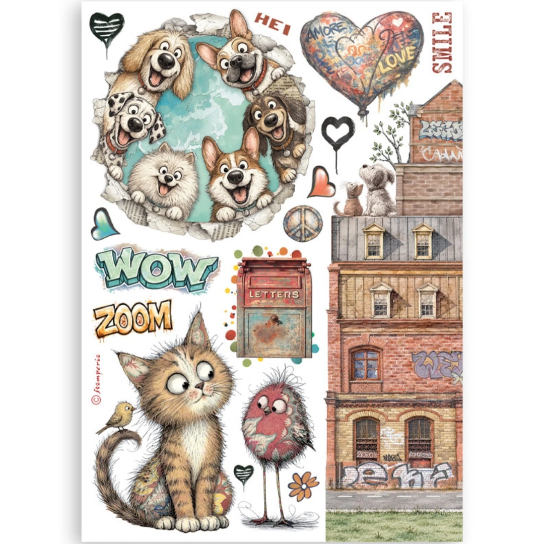 Stamperia – Furry Friends 2 Washi Pad (8 kpl) A5 - Bild 2