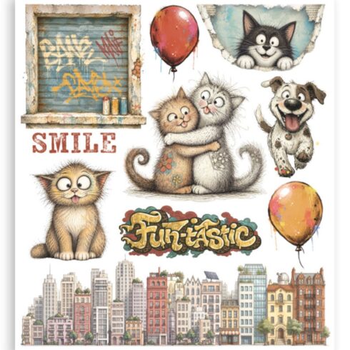Stamperia Rub On Selection Furry Friends 2 Assortment siirtokuvat 20 x 23 cm 6 kpl 2