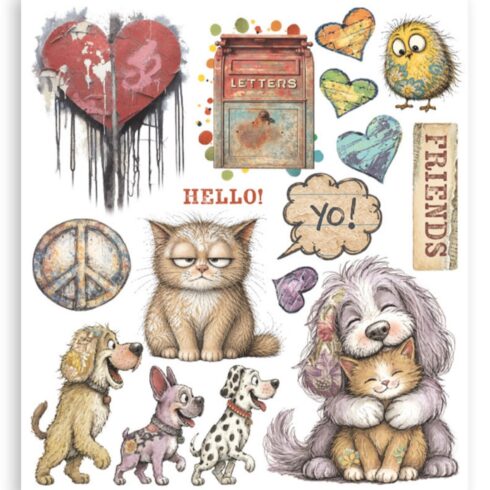 Stamperia Rub On Selection Furry Friends 2 Assortment siirtokuvat 20 x 23 cm 6 kpl 3
