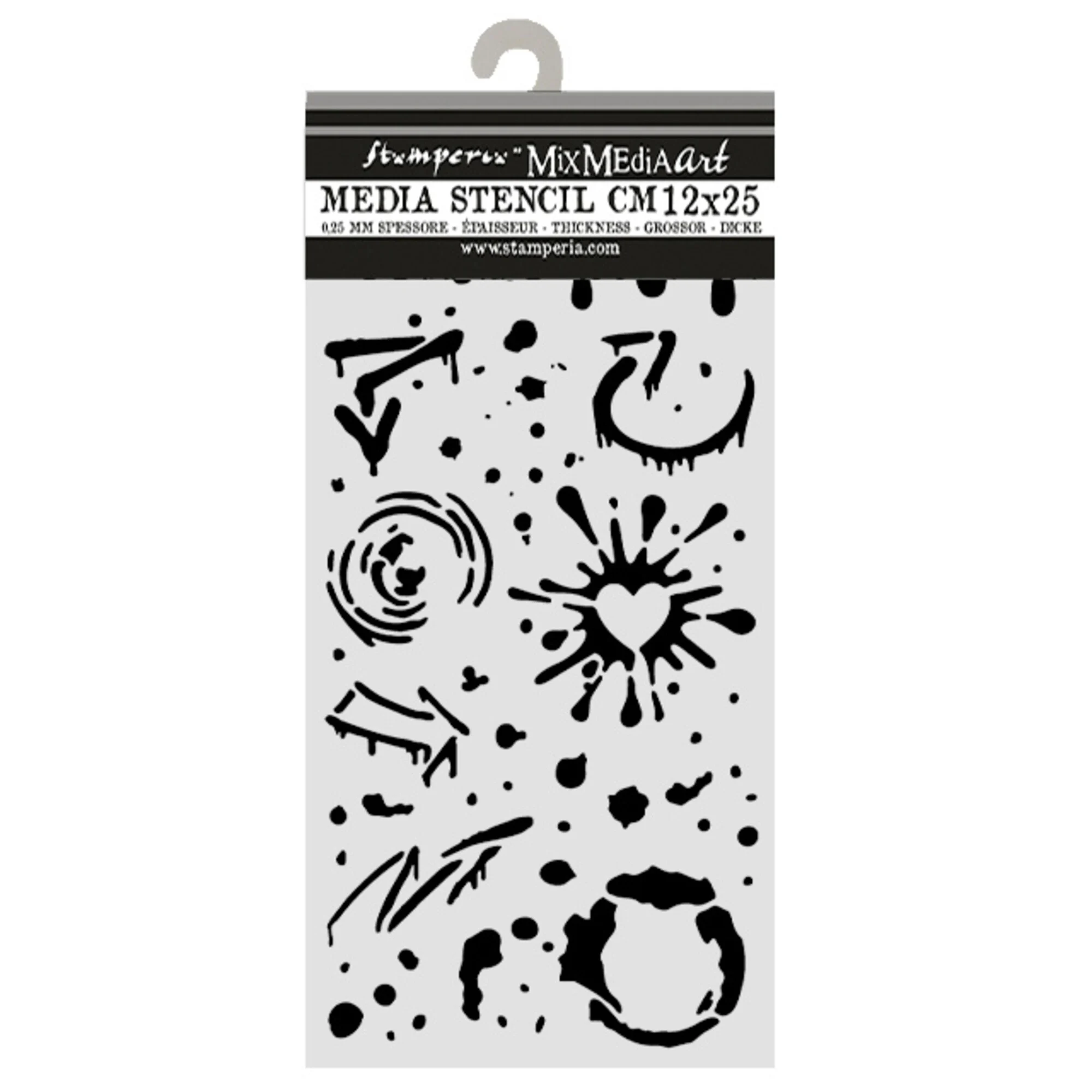 Stamperia Furry Friends 2 Ink Splatters sapluuna 12 x 25 cm