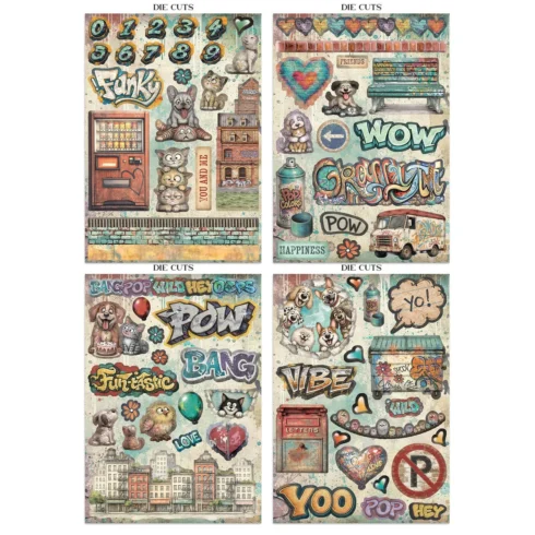 Stamperia – Furry Friends 2 Junk Journal Stickers Backgrounds Cut Outs lehtio