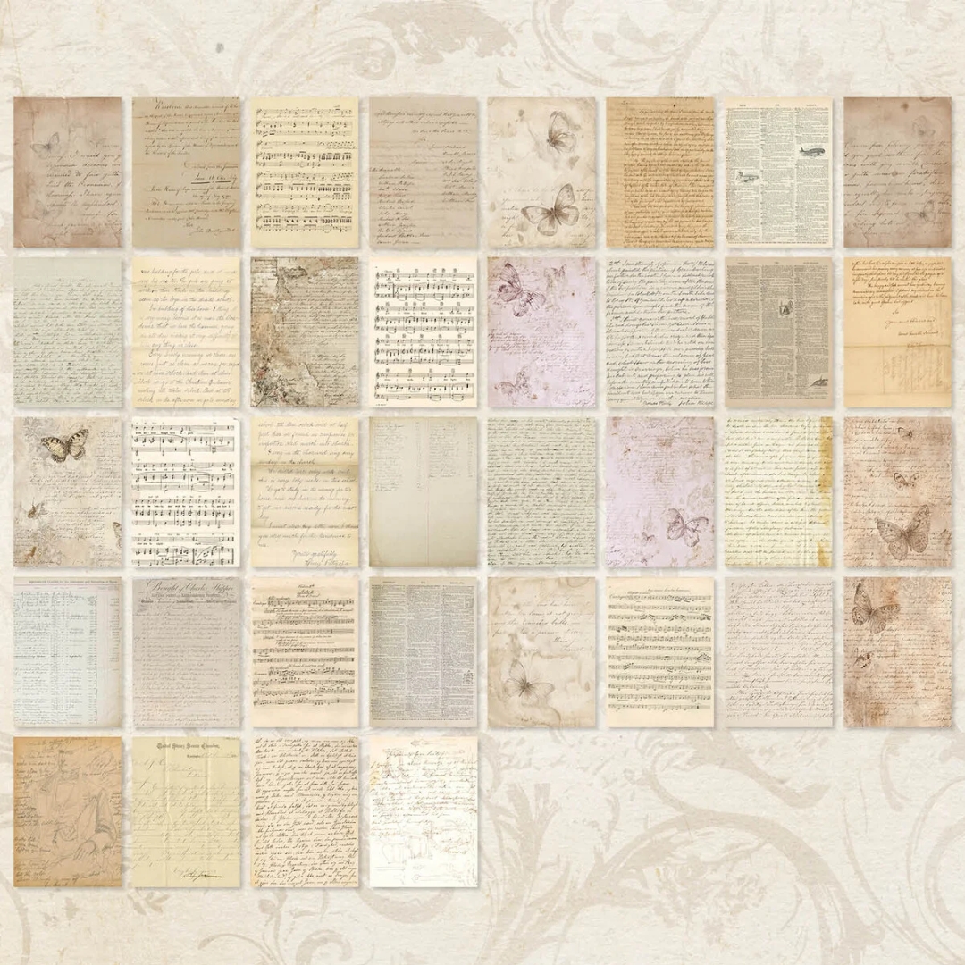 Studio Light – Vintage Paper Backgrounds Journaling & Collage paperilehtiö A5 - Image 2