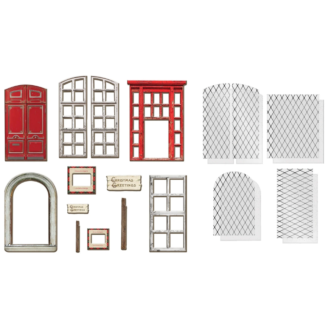 Tim Holtz Idea-Ology – Christmas Baseboards + Transparencies kartonkikuviot (22 kpl) - Bild 4