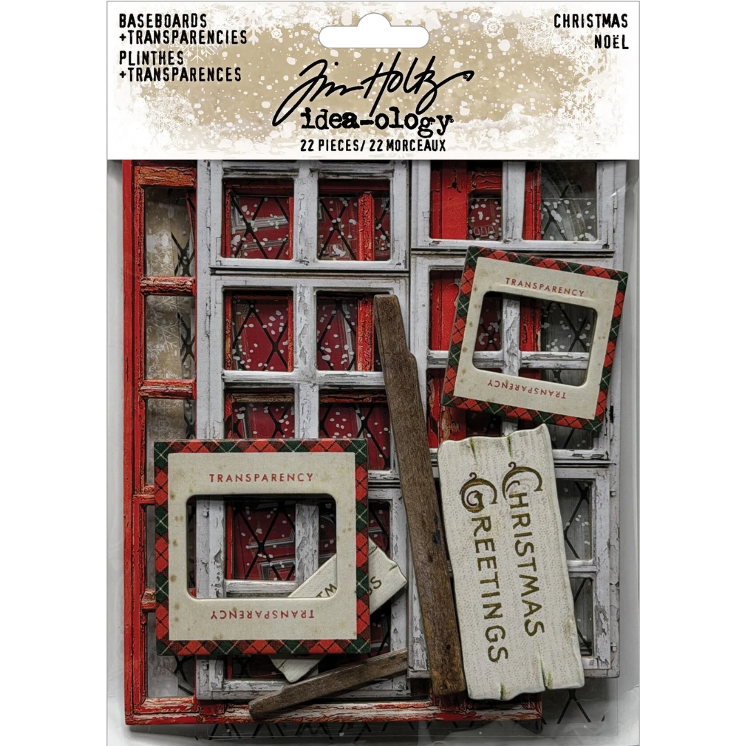 Tim Holtz Idea-Ology Christmas Baseboards + Transparencies ikkunat (22 kpl)