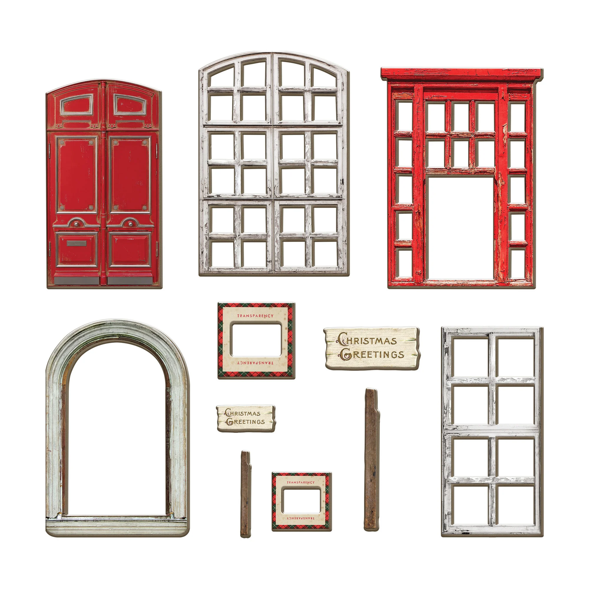 Tim Holtz Idea-Ology – Christmas Baseboards + Transparencies kartonkikuviot (22 kpl) - Bild 2