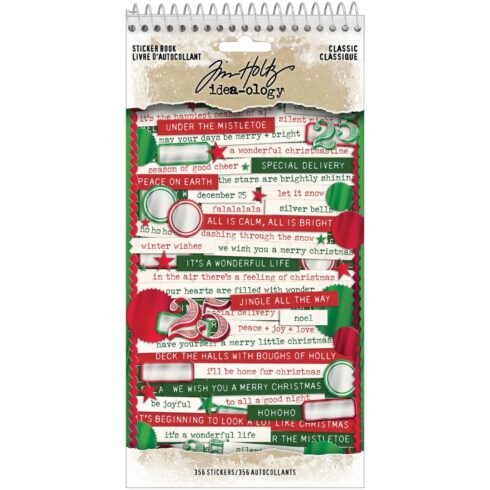 Tim Holtz Idea-ology Christmas Sticker Book Classic tarrakirja (356 kpl)