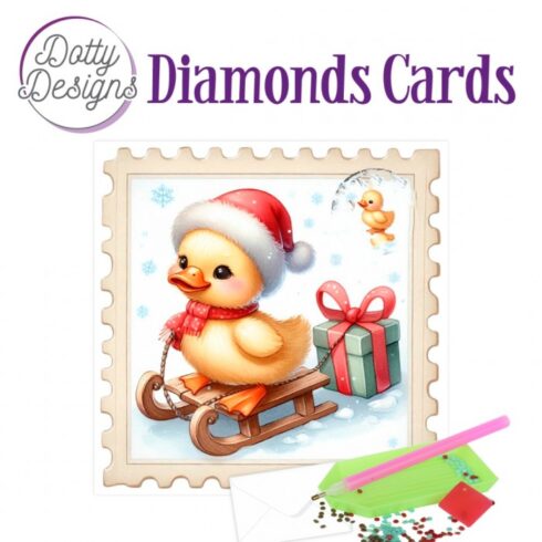 Timanttimaalauskortti Dotty Designs CHRISTMAS DUCKLING 15x15cm