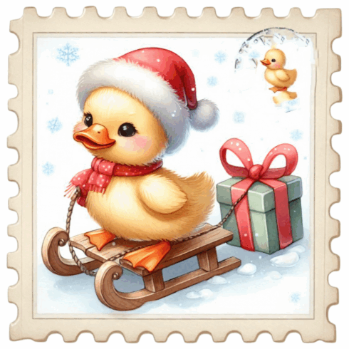 Timanttimaalauskortti Dotty Designs CHRISTMAS DUCKLING 15x15cm