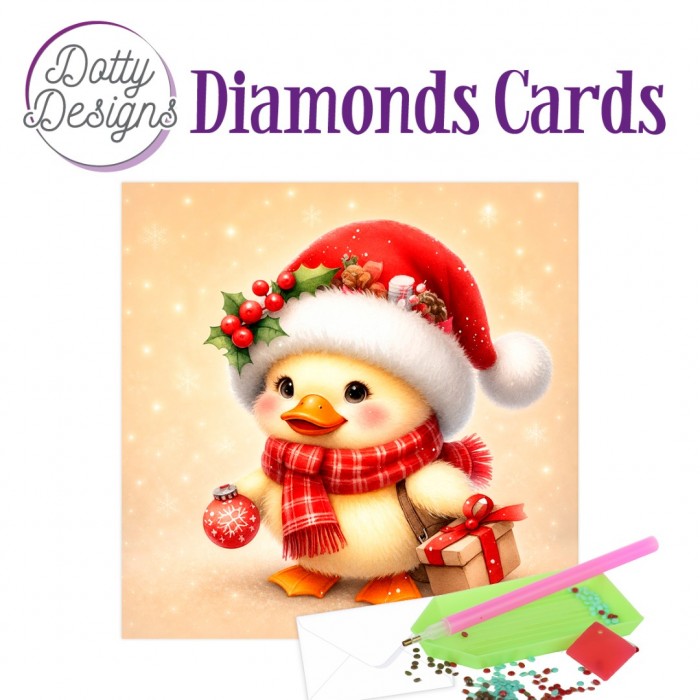 Timanttimaalauskortti Dotty Designs DUCKY CHRISTMAS 15x15cm