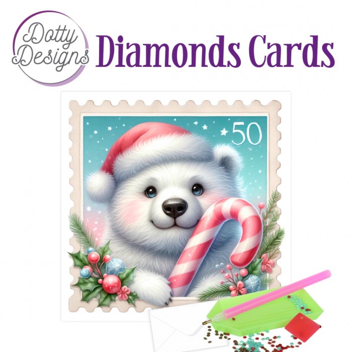 Timanttimaalauskortti Dotty Designs POLAR BEAR 15x15cm