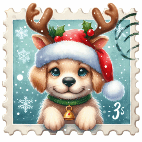 Timanttimaalauskortti Dotty Designs SANTA PAWS 15x15cm