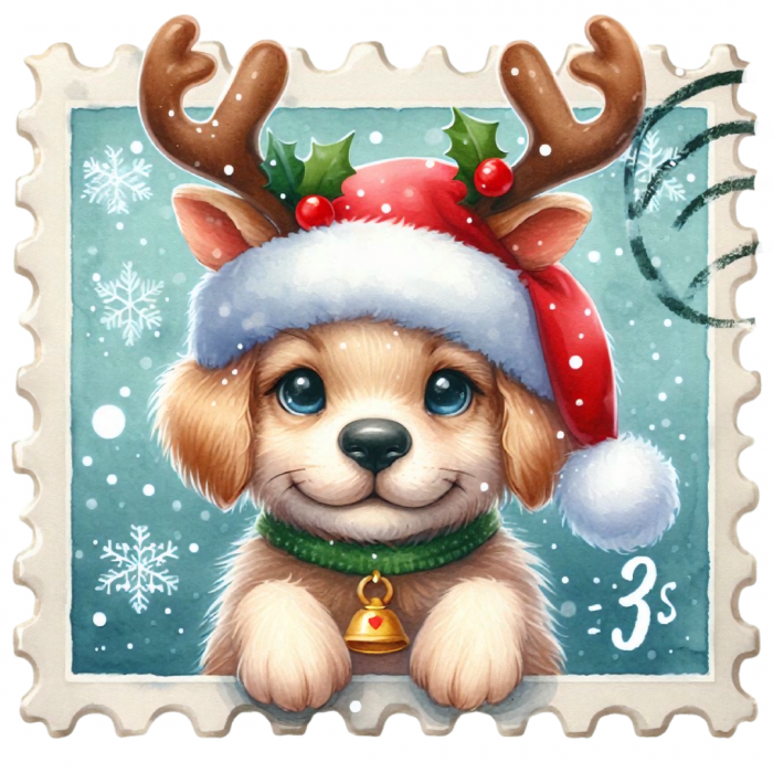 Timanttimaalauskortti Dotty Designs SANTA PAWS 15x15cm