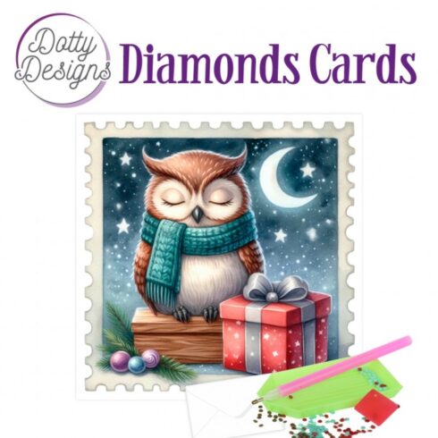 Timanttimaalauskortti Dotty Designs SILENT NIGHT OWL 15x15cm