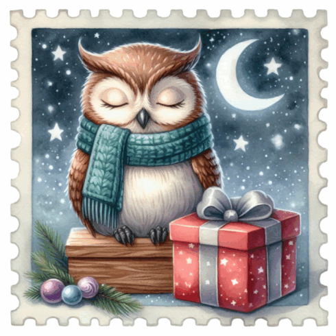 Timanttimaalauskortti Dotty Designs SILENT NIGHT OWL 15x15cm