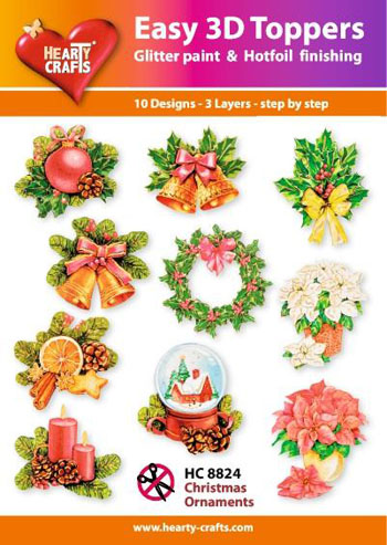 Hearty Crafts Easy 3D Toppers 3D-paketti jouluaihe