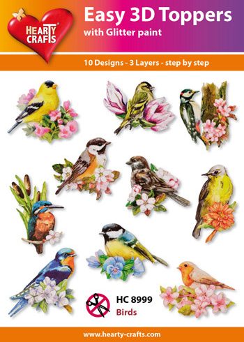 Hearty Crafts Easy 3D Toppers 3D-paketti 3D-paketti linnut