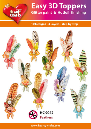 Hearty Crafts Easy 3D Toppers 3D-paketti sulka